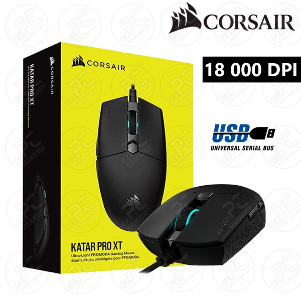 MOUSE CORSAIR KATAR PRO XT HASTA 18000 DPI 6 BOTONES (CH-930C111-NA)