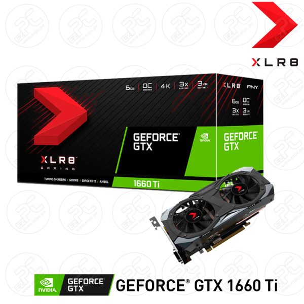 VD PNY GTX 1660Ti 6GB GDDR6 XLR8 DUAL FAN PCIe 3.0 (VCG1660T6DFMPB-O)