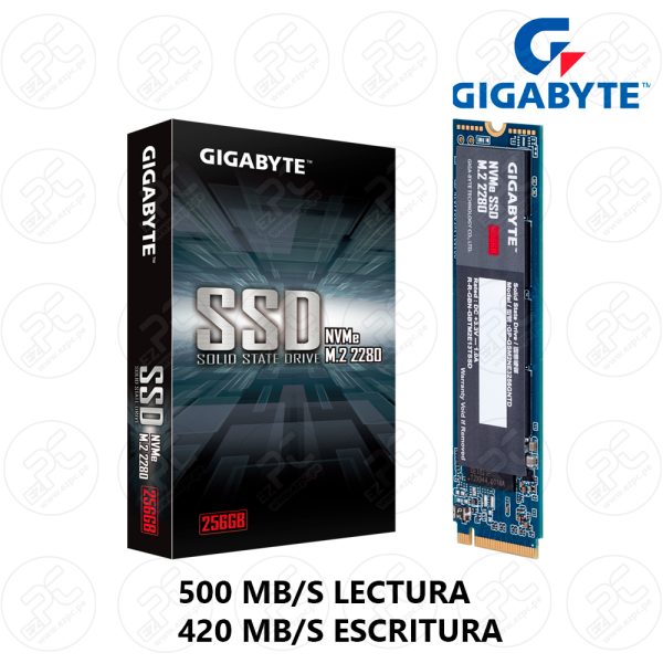 SSD GIGABYTE 256GB M.2 2280 NVME PCIE GEN 3.0 X4 (GP-GSM2NE3256GNTD)