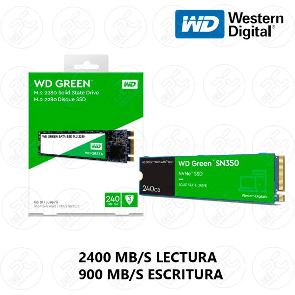 SSD WESTERN DIGITAL GREEN SN350 240GB NVME M.2 2280 PCIE GEN3