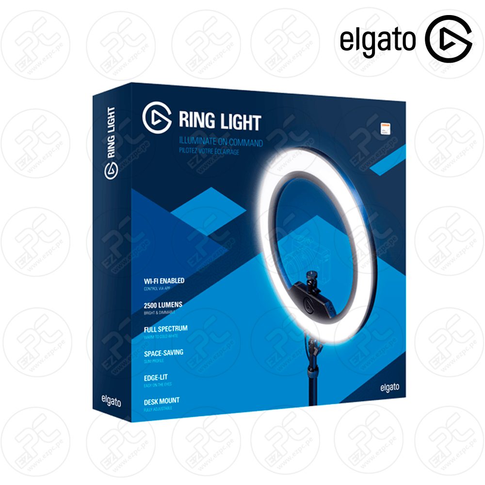 ELGATO RING LIGHT ARO DE LUZ LED 2500 LUMENS STREAMING (10LAC9901) Wi-Fi