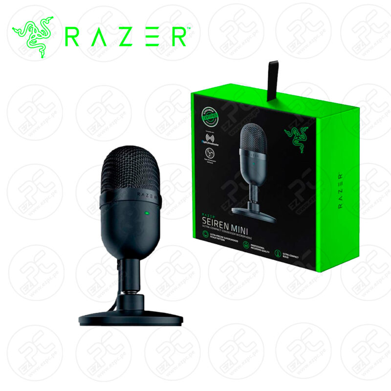 Razer Seiren Mini - Microphone à Condensateur USB Pour Le Streaming (Compact Avec Directivité Supercardioïde, Support Inclinable, Amortisseur De Chocs Intégré) Noir : Razer