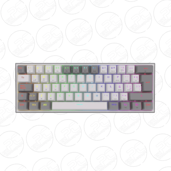 Teclado Mecánico Gamer Redragon FIZZ PRO Wireless (SP-K616-RGB-GW) WHITE/GREY