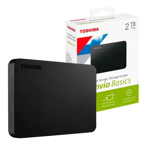 Disco Duro Externo Toshiba Canvio Basics 2.5", 2TB, USB 3.0, Negro - para Mac/PC